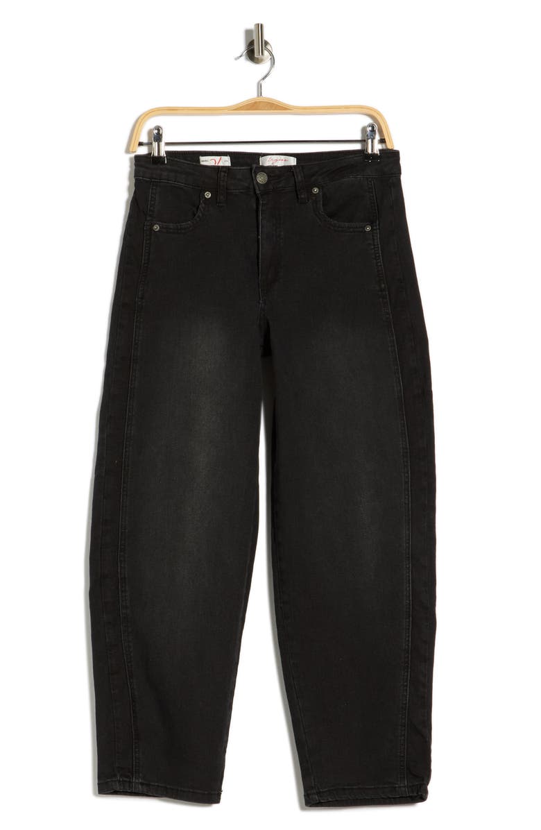 Vigoss Ankle Barrel Leg Jeans, Main, color, Washed Black