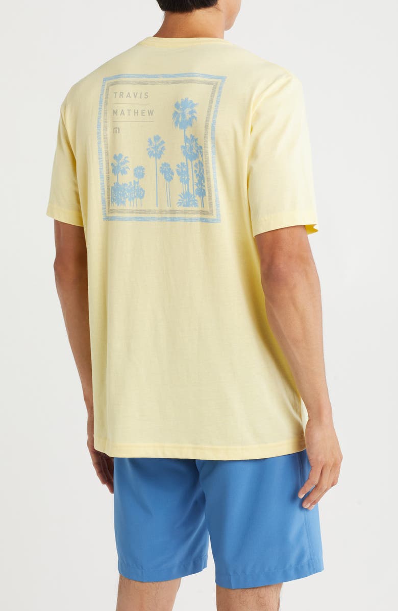 TravisMathew Men's Bonus Round Pima Cotton Graphic Tee, Alternate, color, Heather Pale Banana