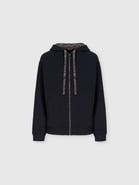 Missoni Cotton Fleece Cardigan With Zigzag Insert And Hood