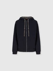 Missoni Cotton Fleece Cardigan With Zigzag Insert And Hood