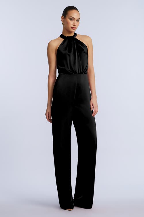 Bcbg Pleated Halter Jumpsuit In Black