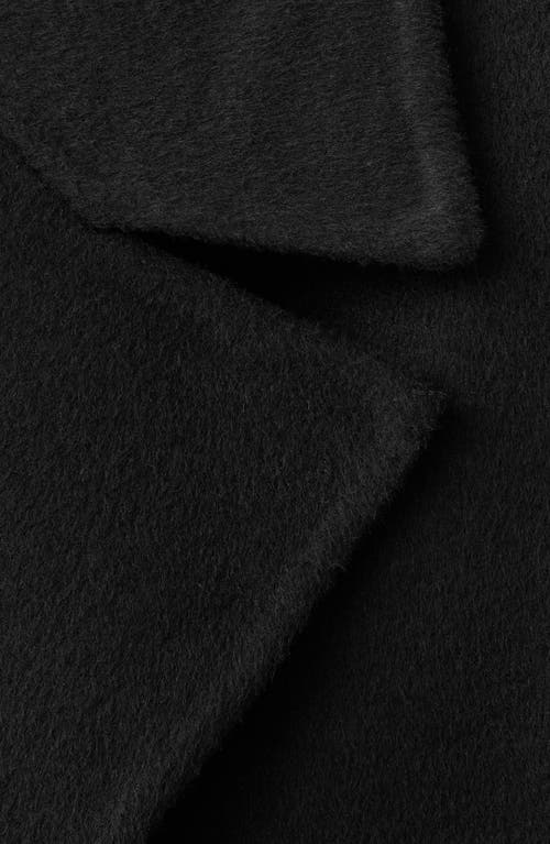Mango Picarol Double Breasted Wool Blend Coat In Black