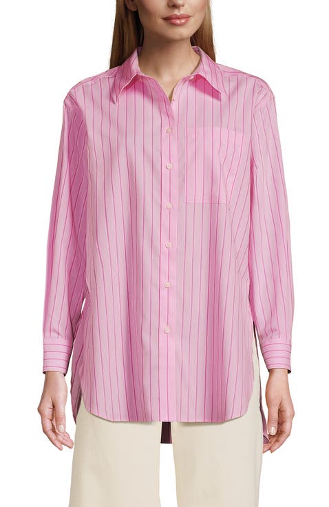 No Iron Oversized Poplin Extra Long Tunic