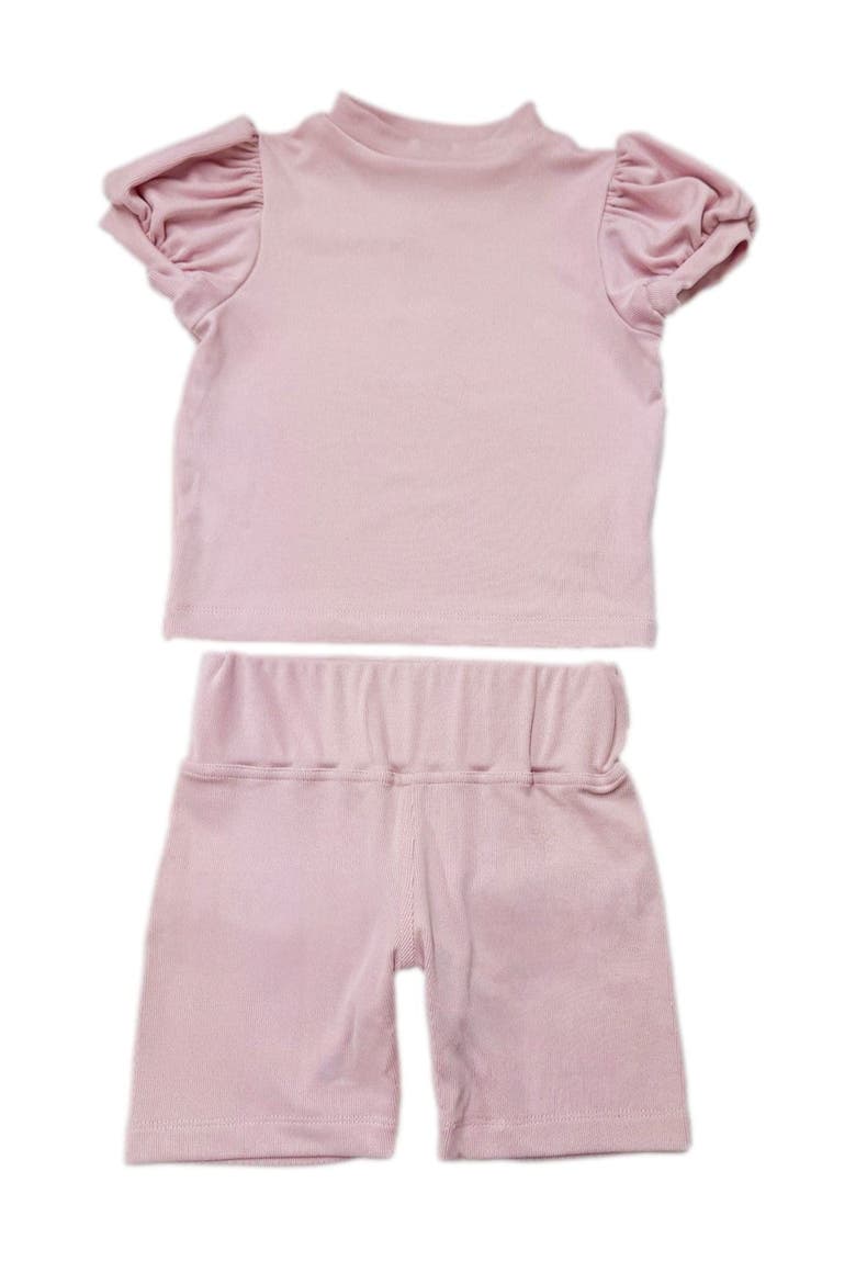 Top and Biker Shorts Set, Main, color, Pink