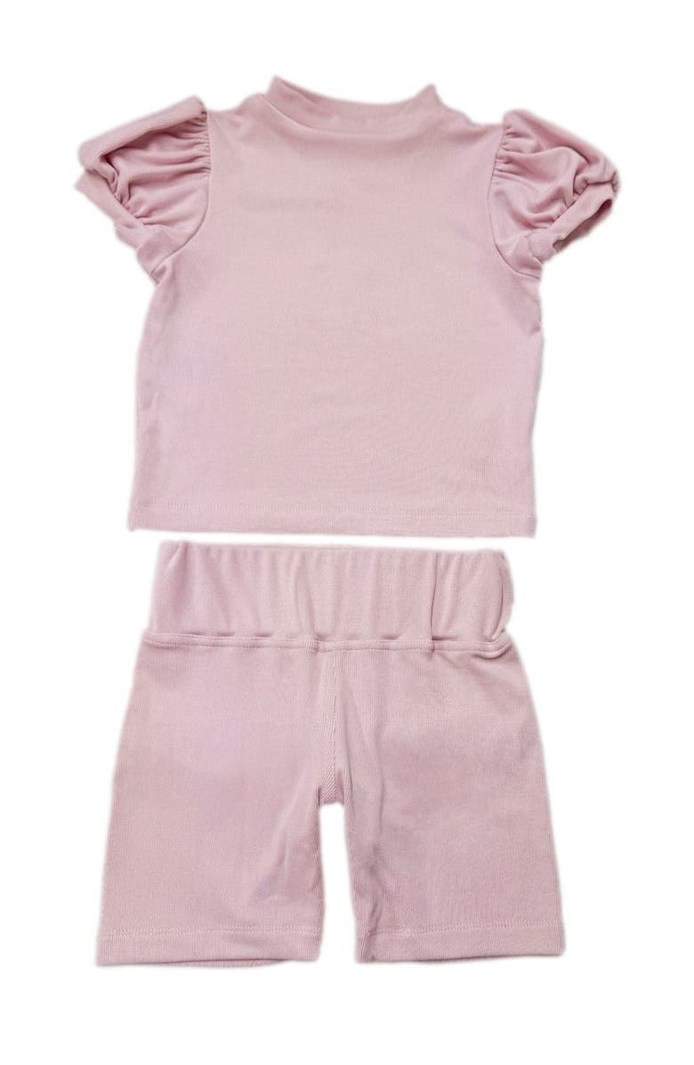 Petite Maison Kids Top and Biker Shorts Set, Main, color, Pink