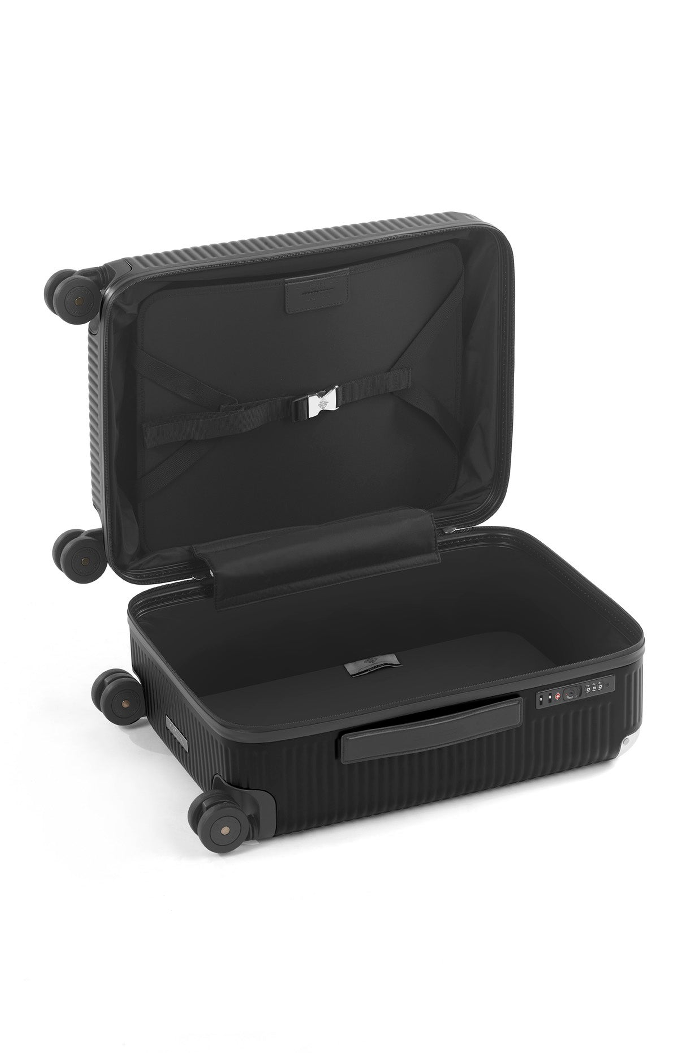 FPM - Fabbrica Pelletterie Milano - US Bank Zip Deluxe Spinner 55M Suitcase, Alternate, color, Eclipse Black