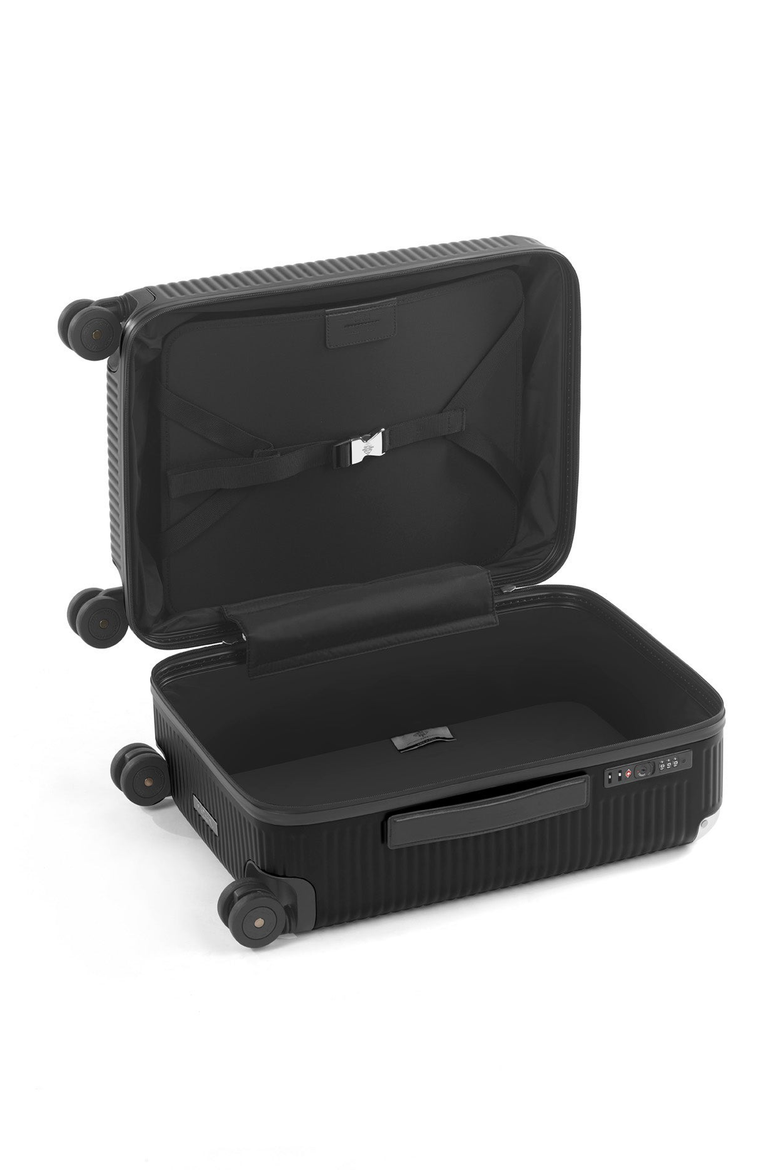 Bank Zip Deluxe Spinner 55M Suitcase, Alternate, color, Eclipse Black