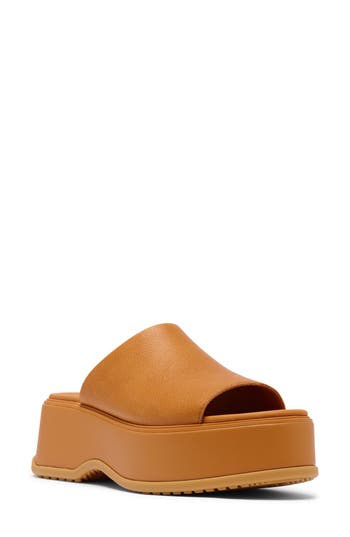 Sorel Dayspring Platform Slide Sandal In Animal Print