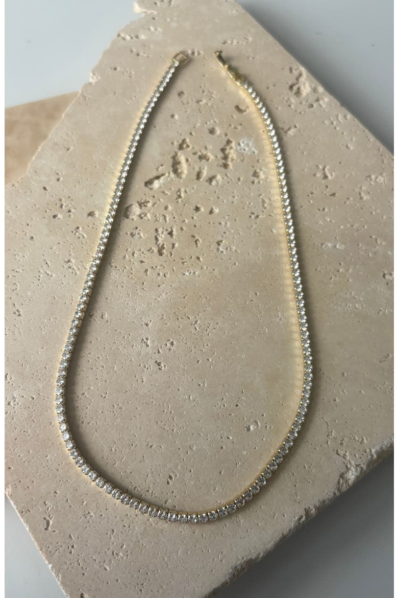 Crystal Tennis Necklace, Alternate, color, GOLD