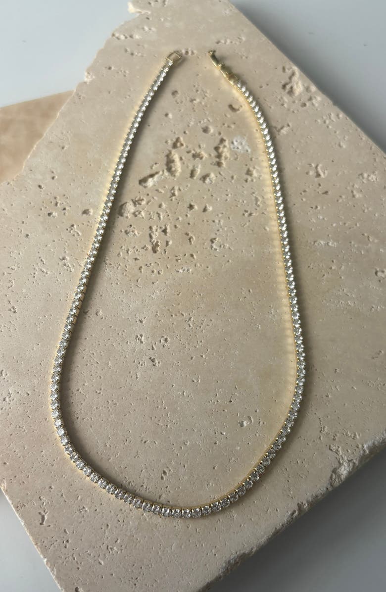 Adornia Crystal Tennis Necklace, Alternate, color, Gold