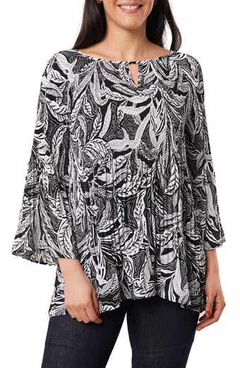 SUNNY LEIGH Pleated Keyhole Top