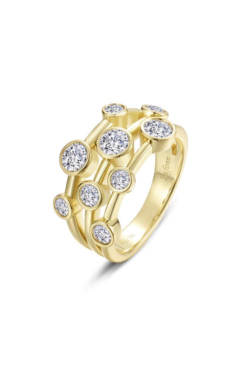 Bubble Cluster Simulated Diamond Bezel Ring