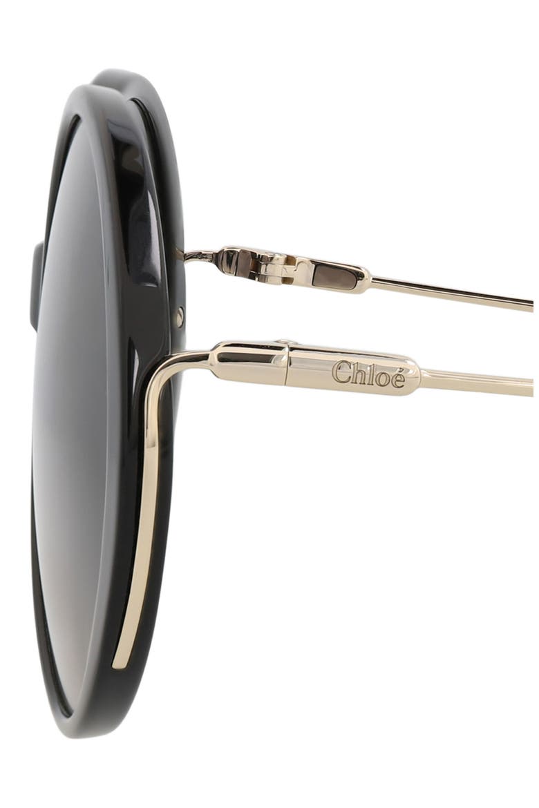 58mm Round Sunglasses, Alternate, color, BLACK GOLD GREY
