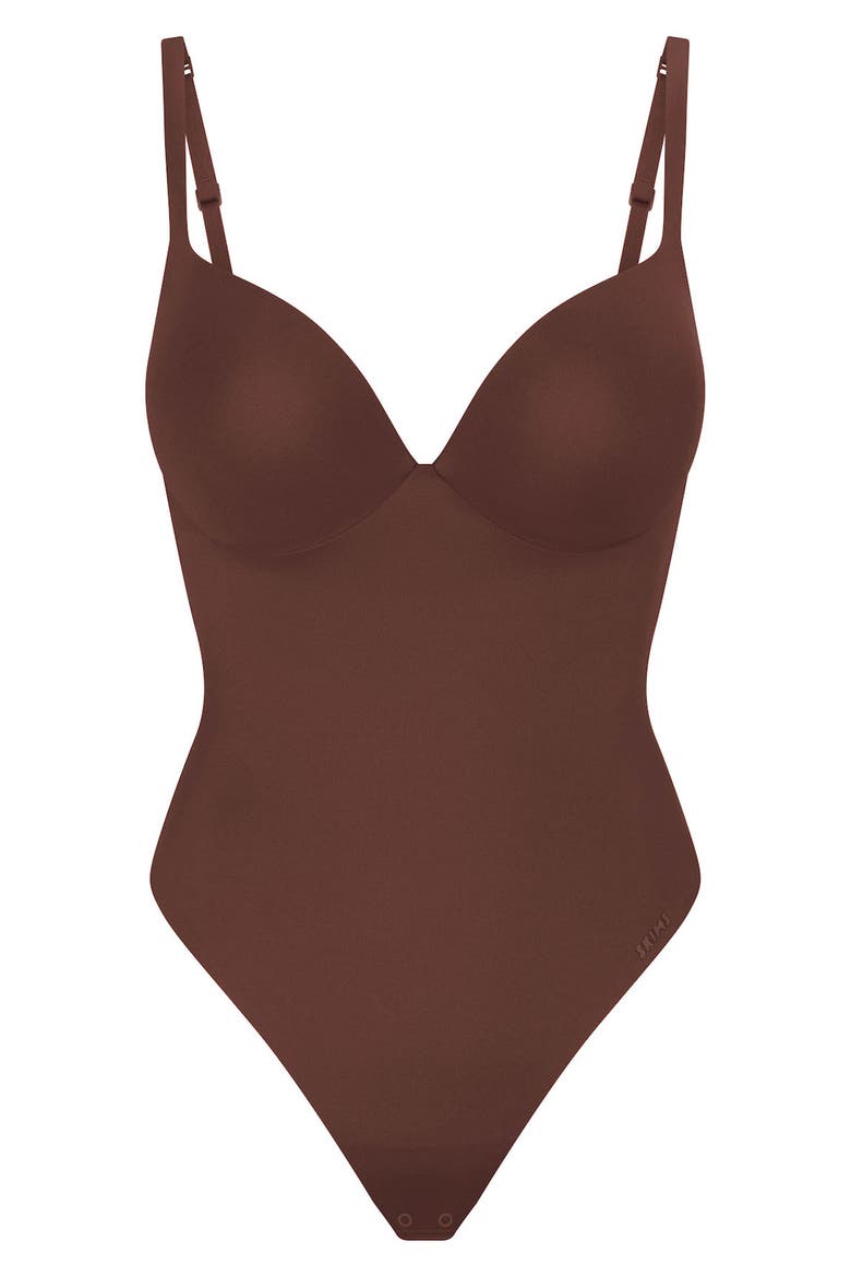 Ultimate Body Push-Up Thong Bodysuit, Alternate, color, COCOA
