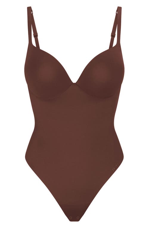 Skims Ultimate Body Push-up Thong Bodysuit In Brown