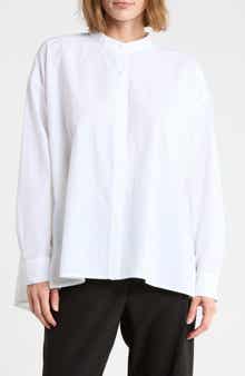 Organic Cotton Mandarin Collar Shirt