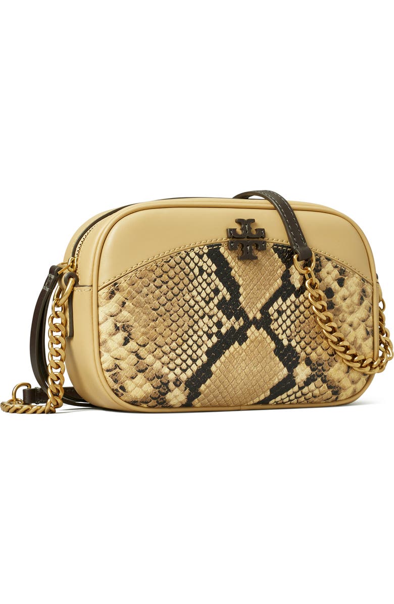 Tory Burch McGraw Snake Embossed Leather Camera Bag, Alternate, color,