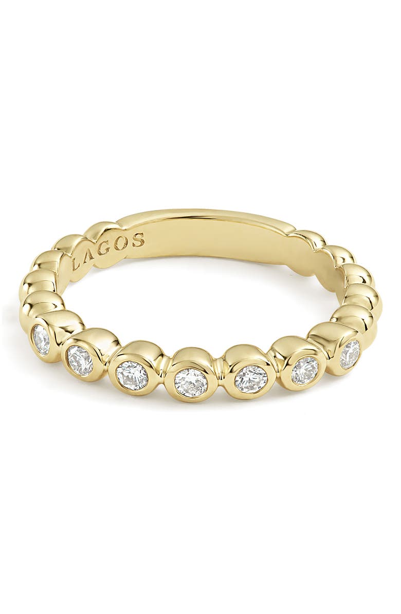 LAGOS Covet Stone Caviar Stack Ring, Alternate, color, Gold