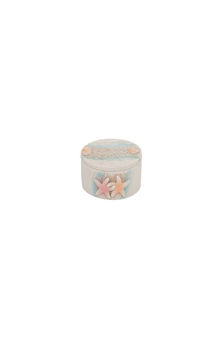 Beachcombers Gigi Beach Round Box Resin Decorative Gift Box, Main, color, Off-White