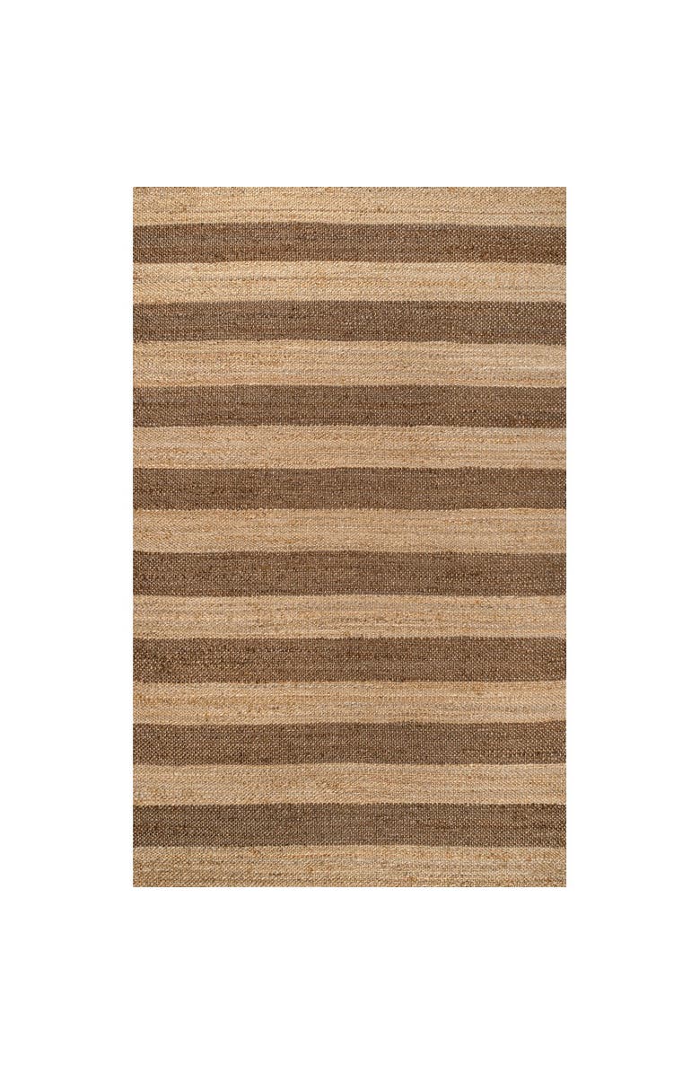 JONATHAN Y Jayden Rustic Farmhouse Woven Jute Stripe Area Rug, Main, color, Natural/Brown