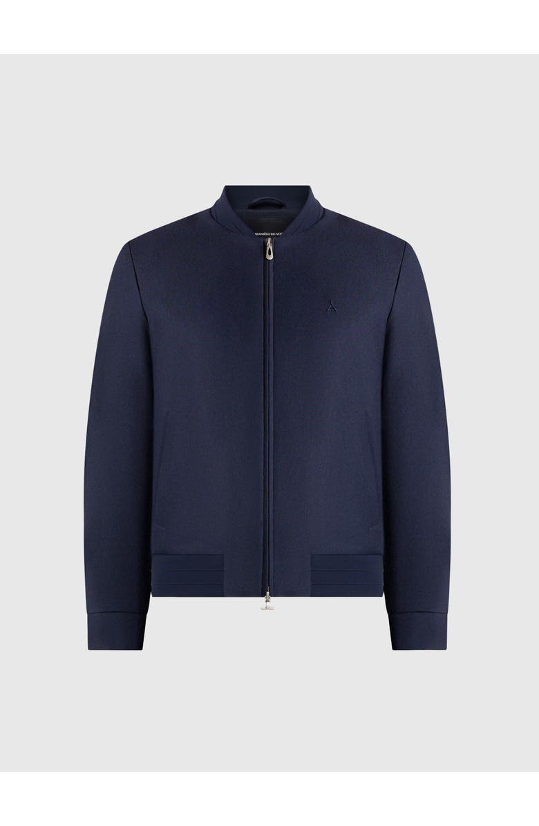 Manière De Voir Sami Tailored Bomber Jacket, Alternate, color, Navy