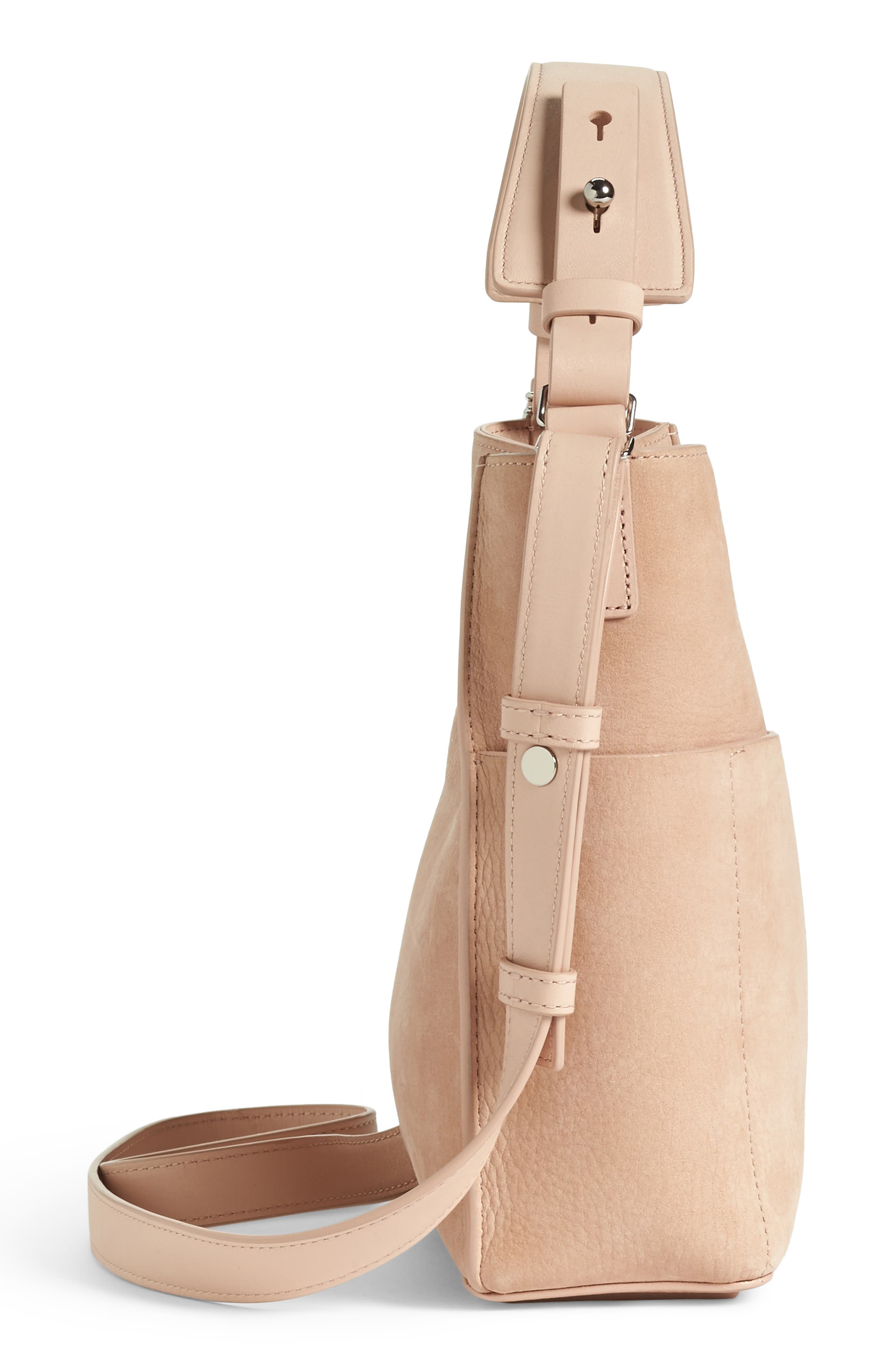 AllSaints Mini Mast Leather North/South Tote, Alternate, color, 