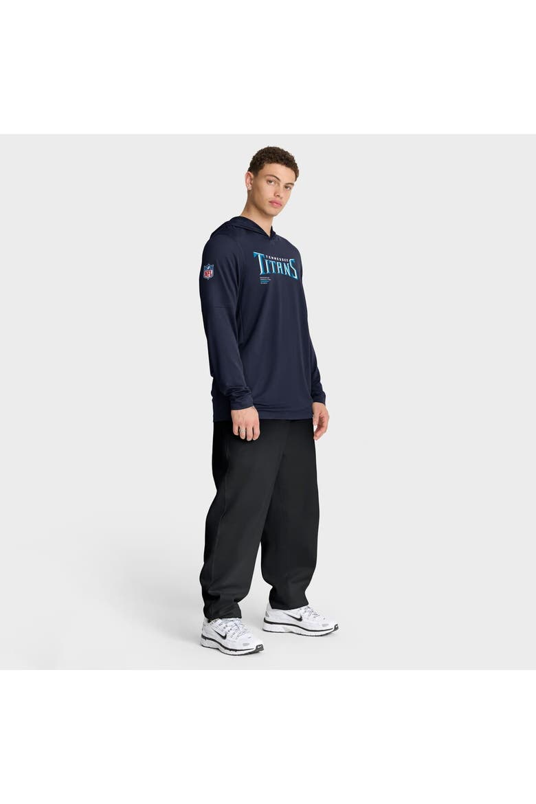Men's Nike Navy Tennessee Titans Sideline Pure Fury Performance Long Sleeve Hoodie T-Shirt, Alternate, color, Navy