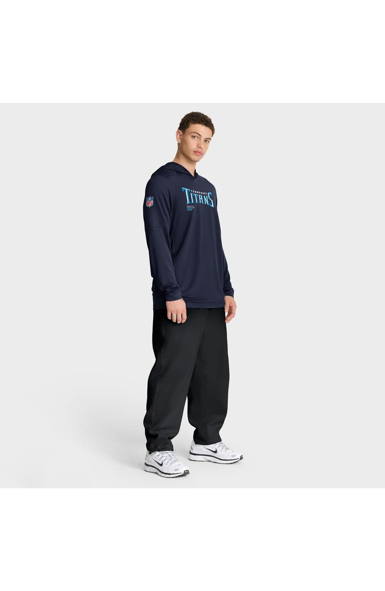 Nike Men's Nike Navy Tennessee Titans Sideline Pure Fury Performance Long Sleeve Hoodie T-Shirt, Alternate, color, Navy
