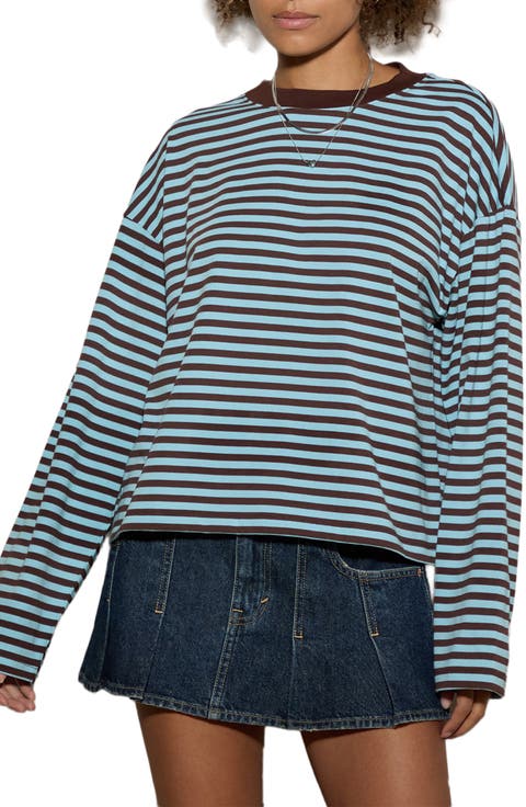 Drew Striped Boxy Long Sleeve T-Shirt