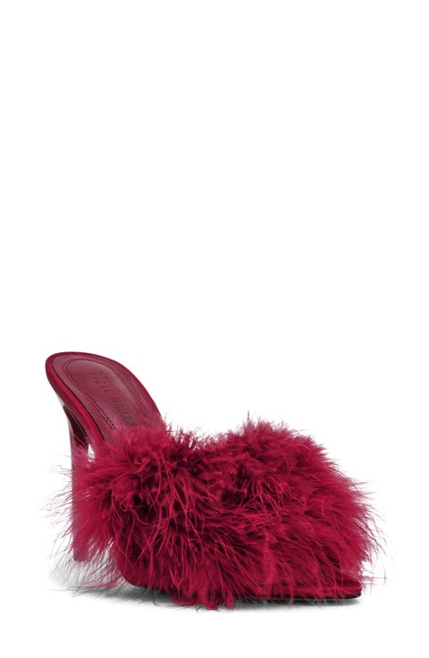 Ashbey Faux Feather Sandal (Women)