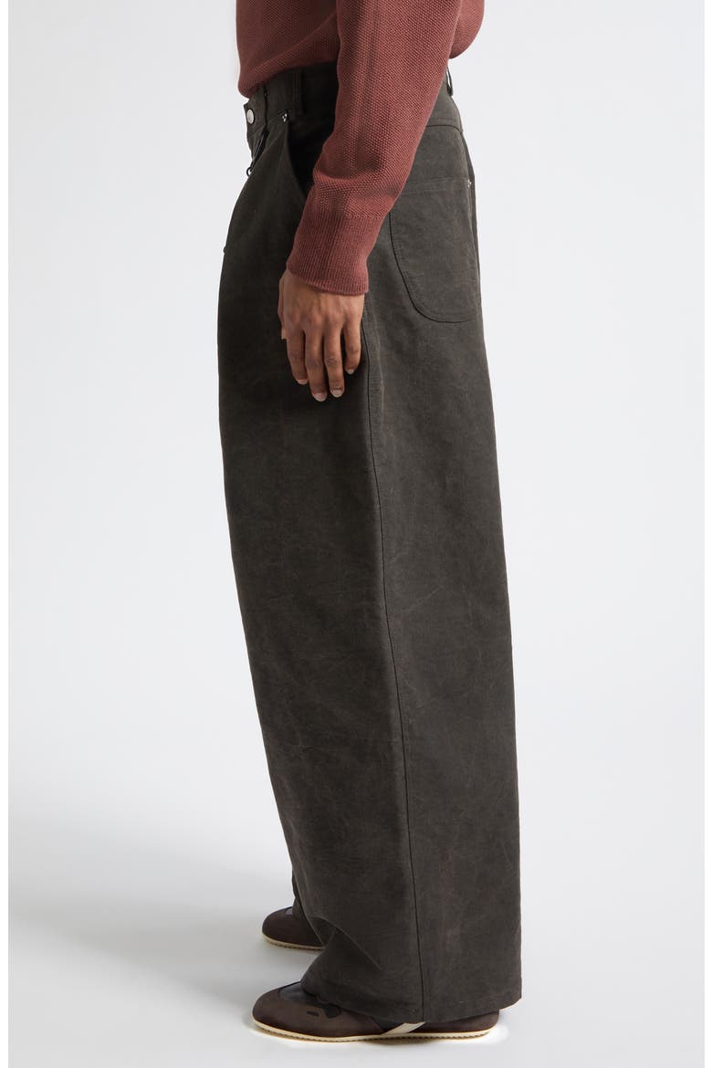 Superbaggy Cotton Moleskin Wide Leg Pants, Alternate, color, BLACK
