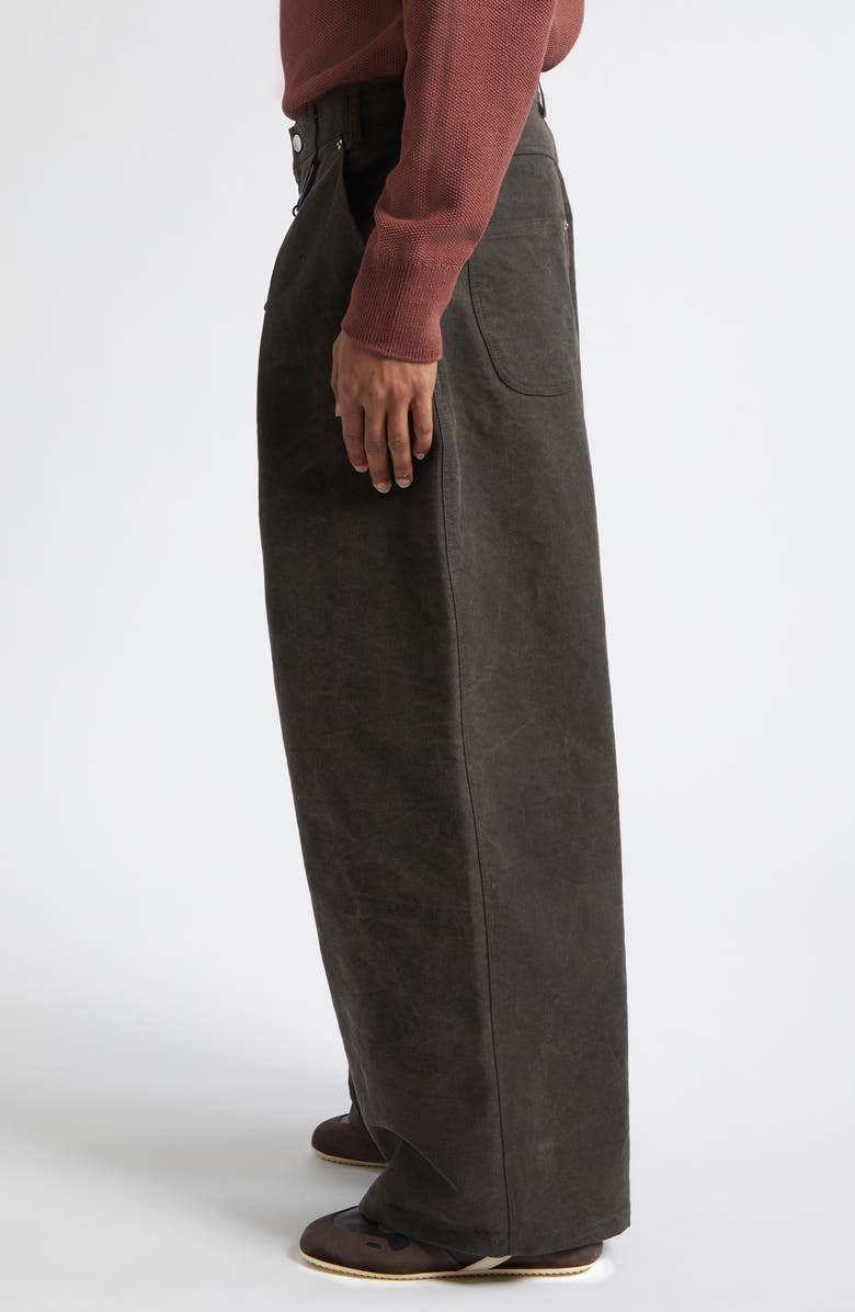 SONG FOR THE MUTE Superbaggy Cotton Moleskin Wide Leg Pants, Alternate, color, Black