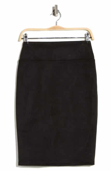Renee C Faux Suede Pencil Skirt