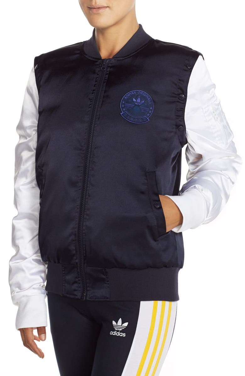 adidas Originals 'Cosmic Confession' Convertible Satin Jacket, Alternate, color,