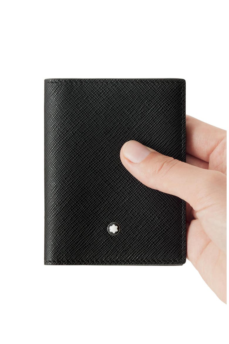 Sartorial Leather Bifold Card Holder, Alternate, color, BLACK