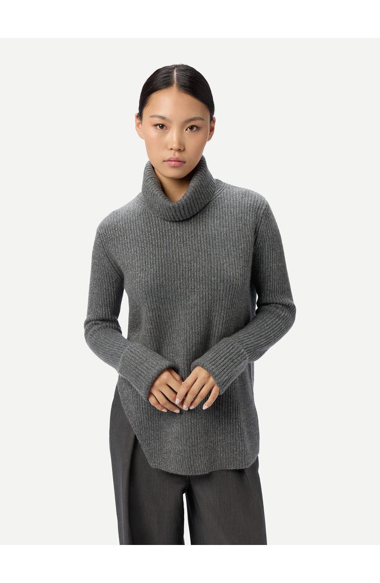 Gobi Cashmere Cashmere Sweater with Detachable Collar, Main, color, Steel Gray