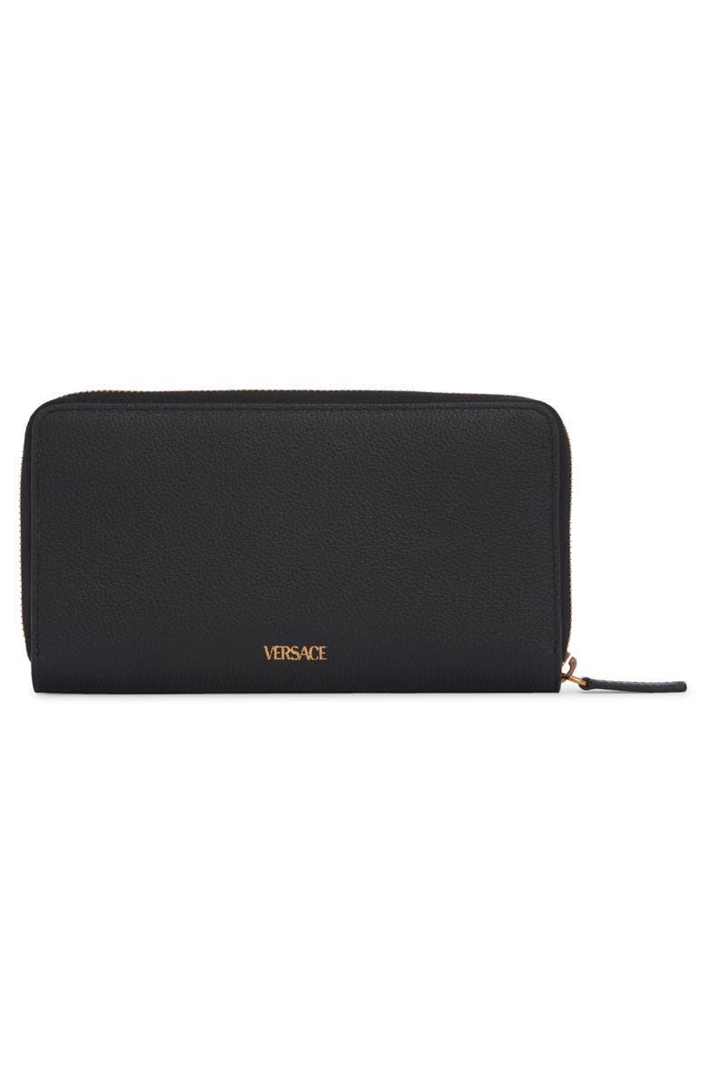 Versace La Medusa Zip Around Leather Wallet, Alternate, color, 