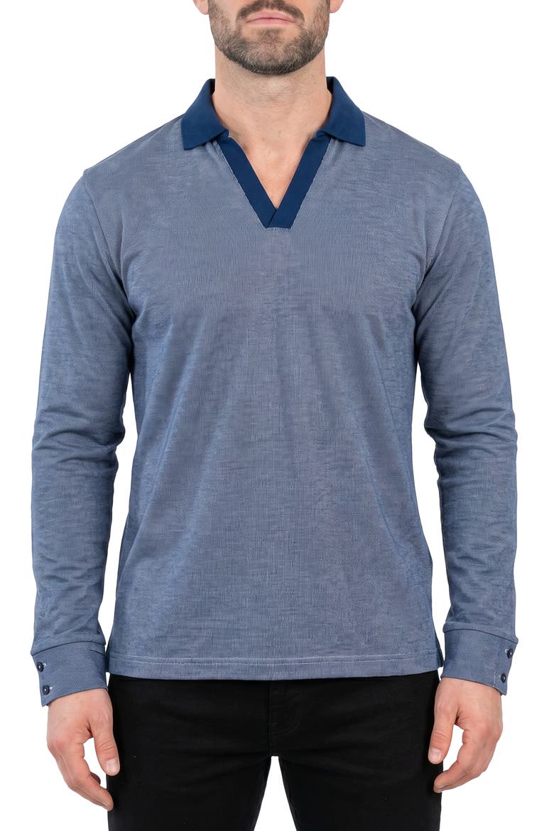 Mister Long Sleeve Polo, Main, color, BLUE