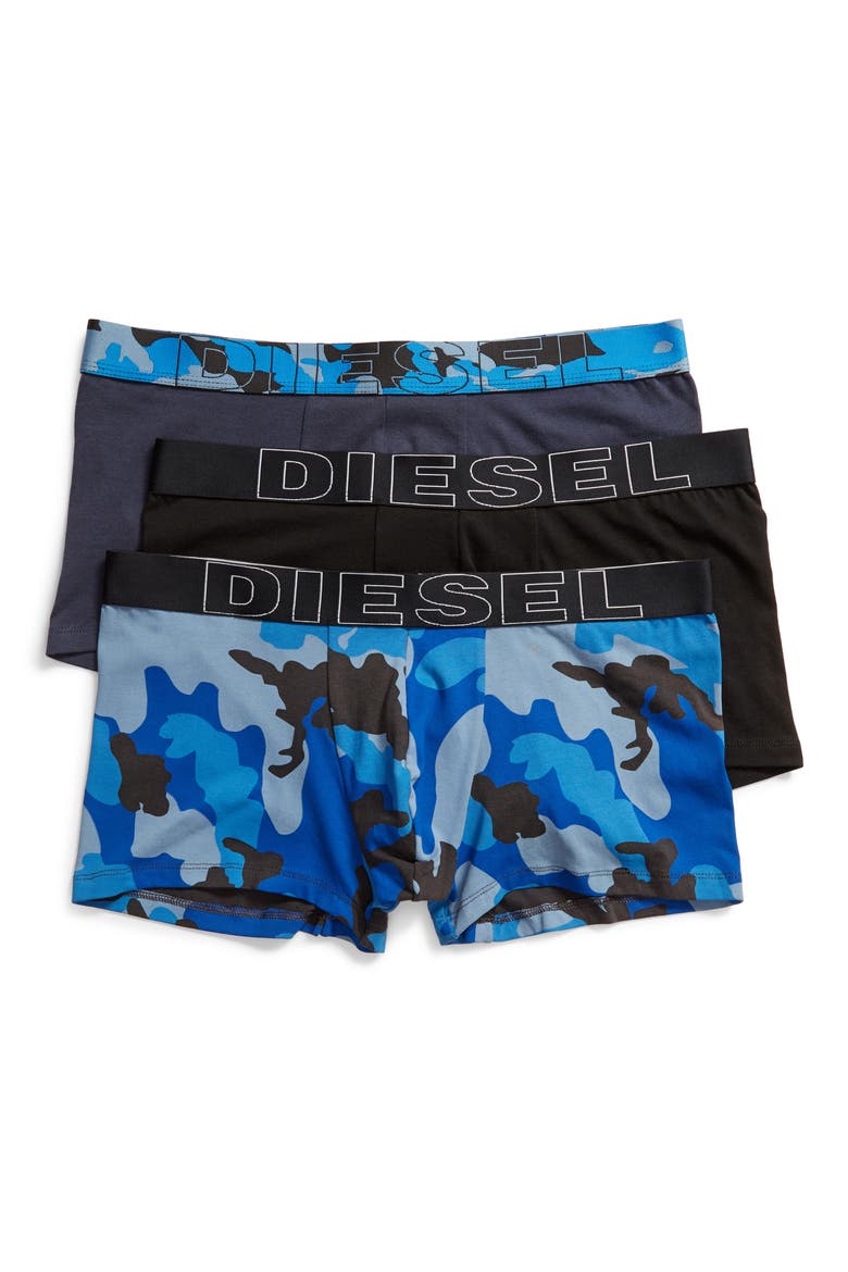 Damien 3-Pack Cotton Trunks, Main, color, BLACK/ GREY