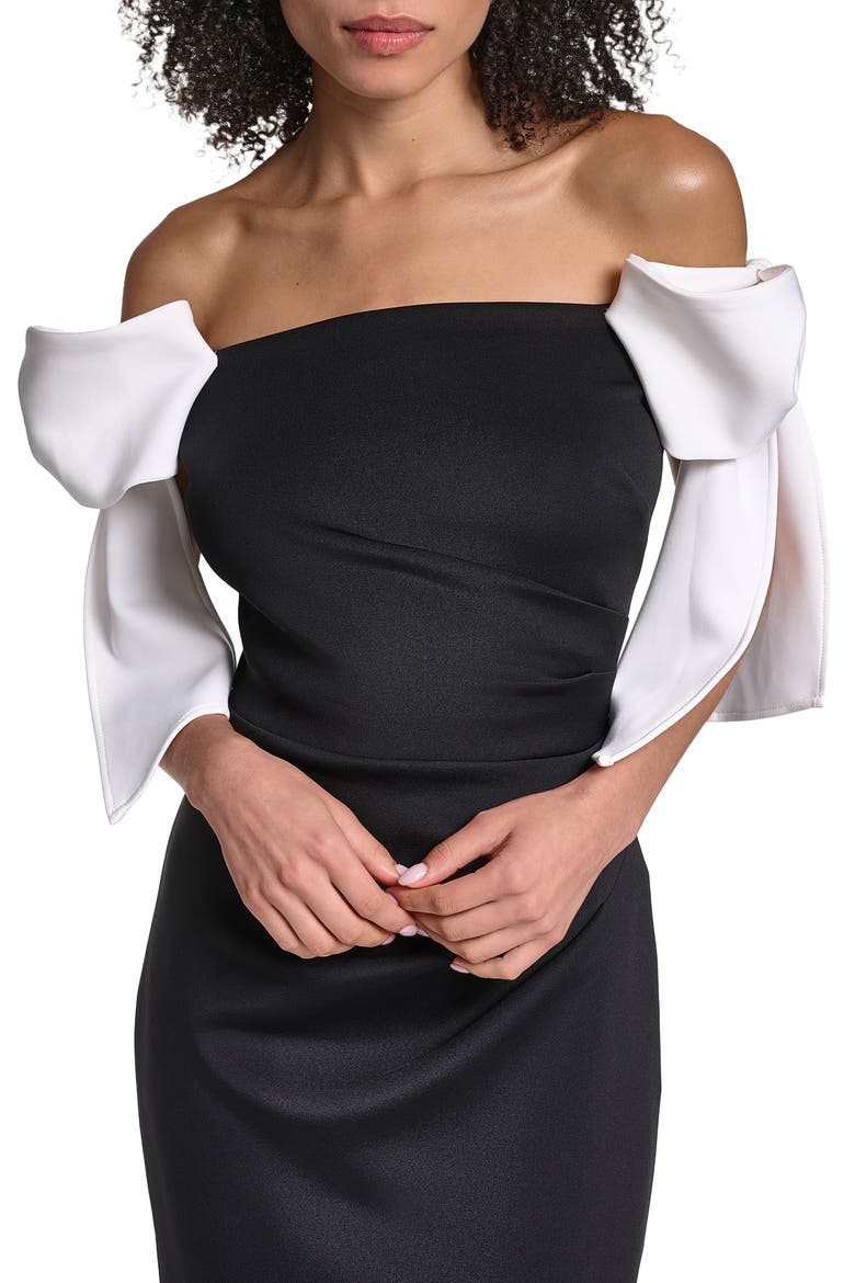 Strapless Gown, Alternate, color, BLACK SOFT WHITE