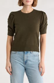 FRAME Frankie Puff Short Sleeve Sweater