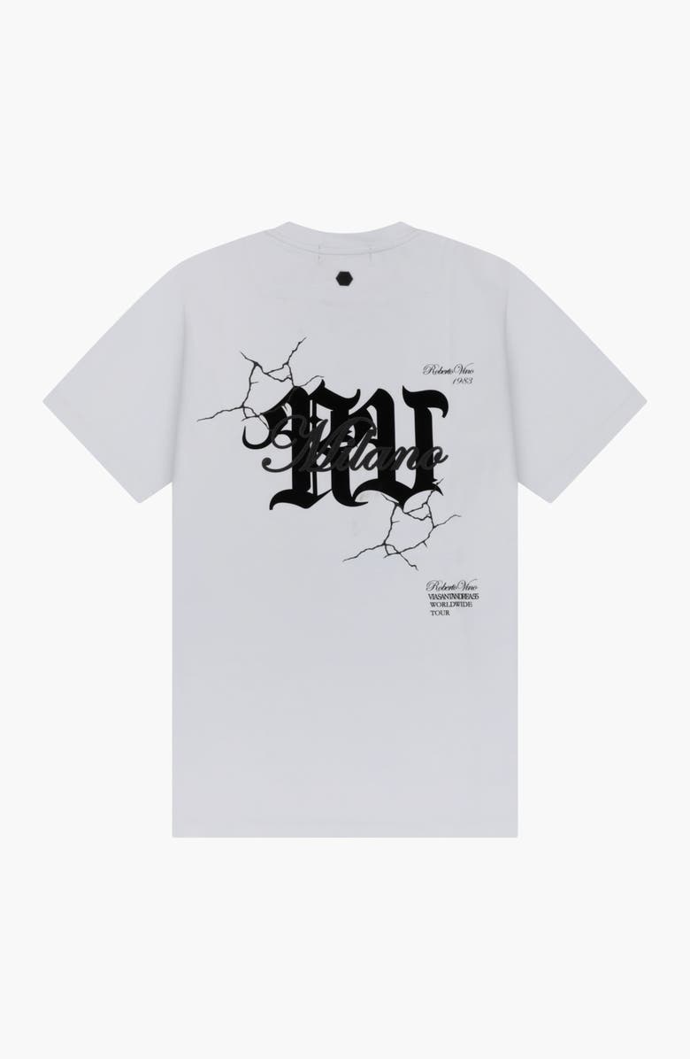 Roberto Vino RV Cracks Slim fit Tee, Alternate, color, White