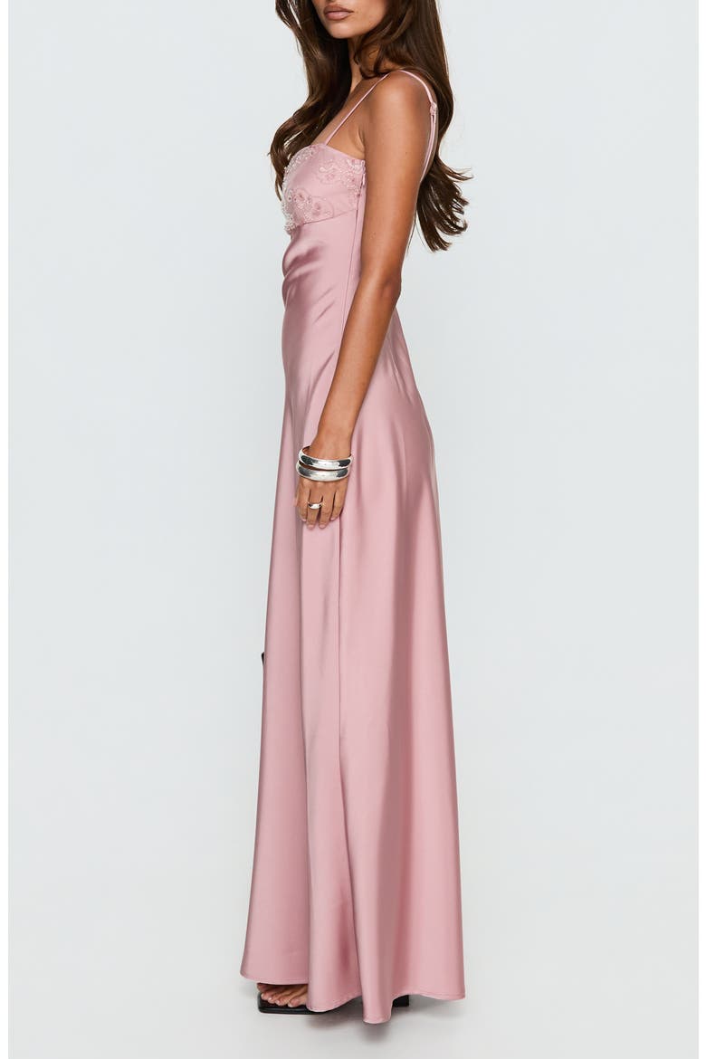 Engracia Sequin Sleeveless Satin Gown, Alternate, color, PINK