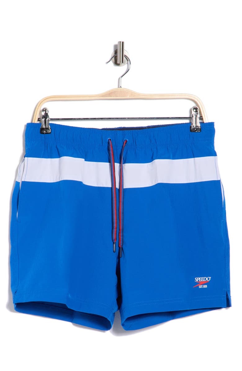 Speedo<sup>®</sup> Colorblock Volley Swim Trunks, Alternate, color, Blue