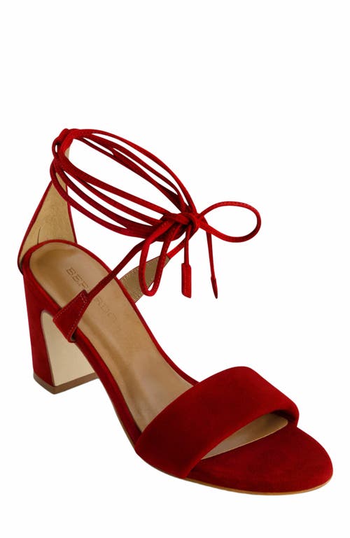 Bernardo Footwear Ieda Ankle Tie Heeled Sandal In Dark Red