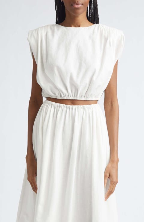 Sirelle Cap Sleeve Linen Blend Shirt