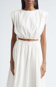 Toccin Sirelle Cap Sleeve Linen Blend Shirt