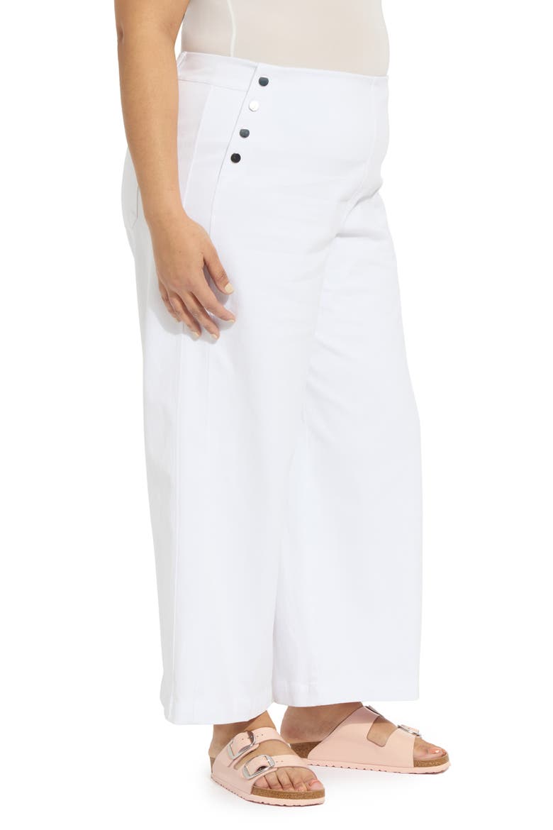 Mallory Sailor High Waist Wide Leg Jeans, Alternate, color, WHITE