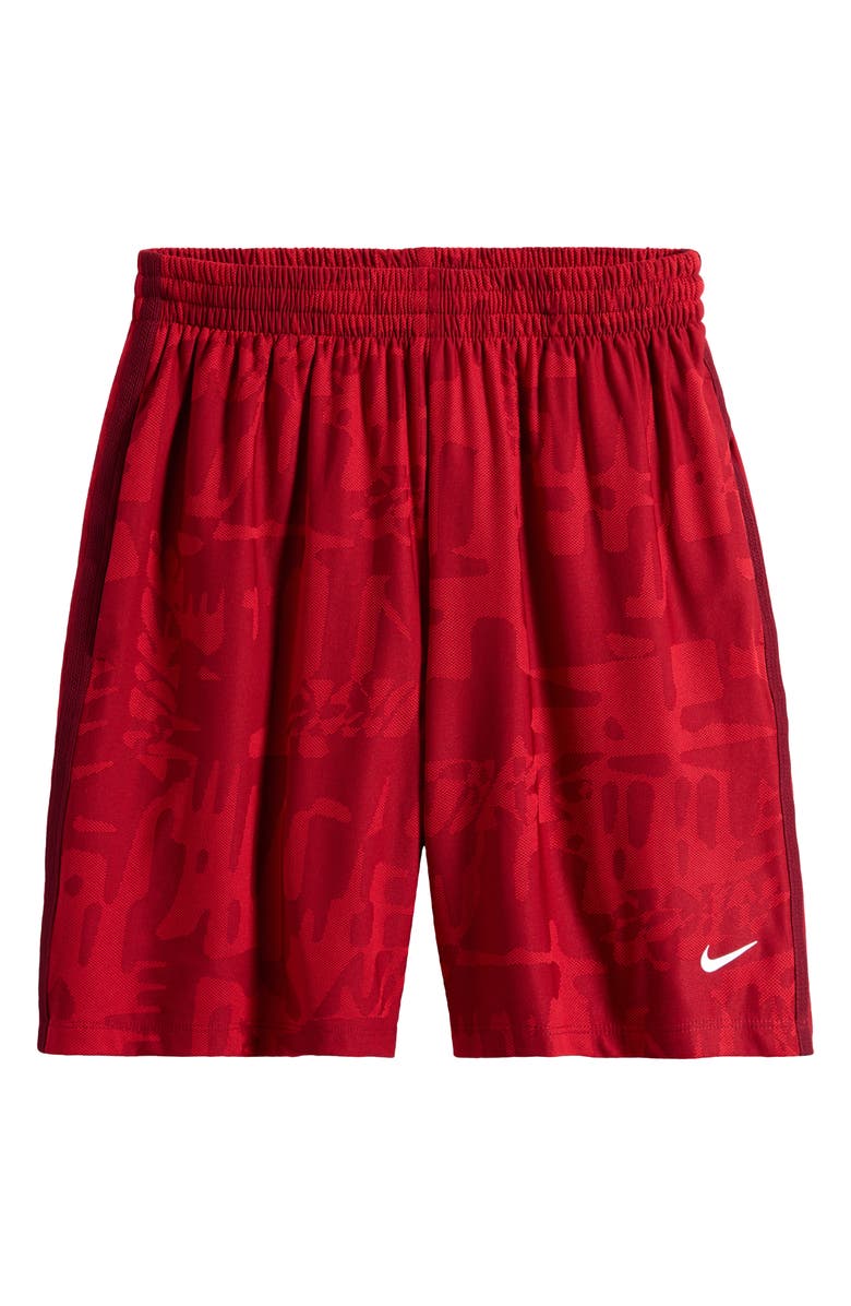 Nike Kids' Print Dri-FIT Shorts, Main, color, University Red/ Red/ White
