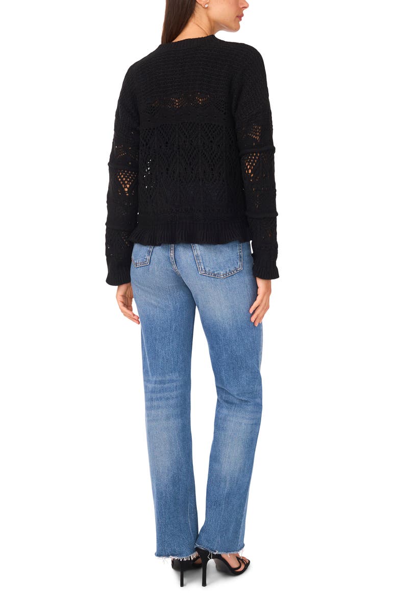 Parker Ruffle Textured Crop Sweater, Alternate, color, Rich Black